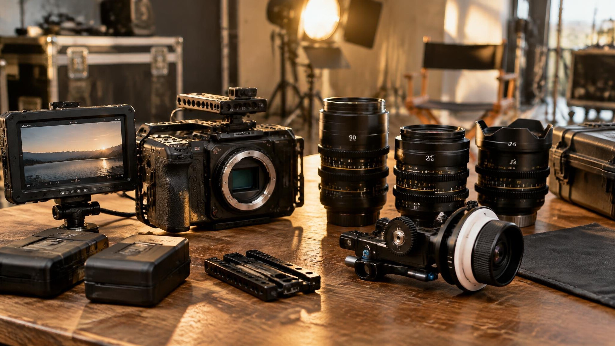 Film camera and equipment on a production set