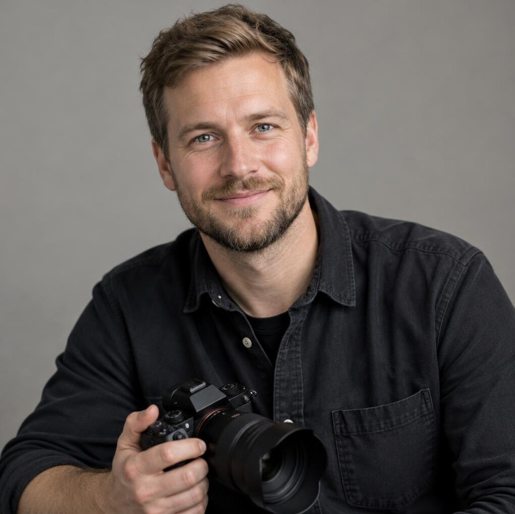 Bearded man in casual shirt smiling
